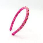 Poppyland Pink Velvet Stones Headband