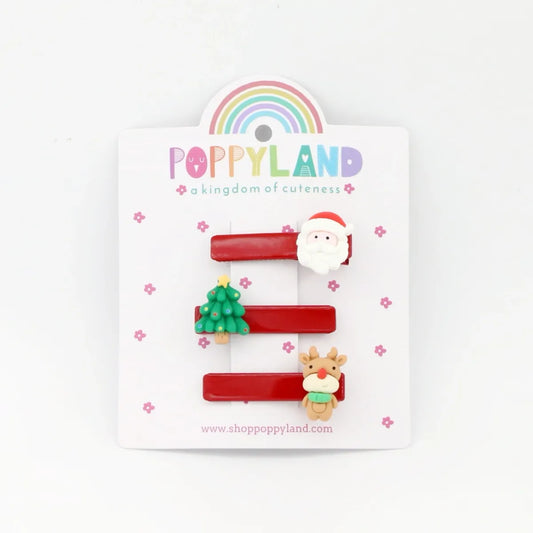 Poppyland Christmas Northpole Hair Clips Set