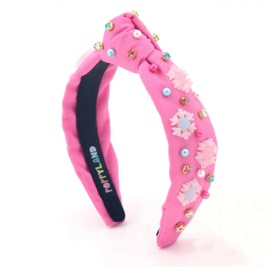 Poppyland Snowflake Sparkles Knot Headband