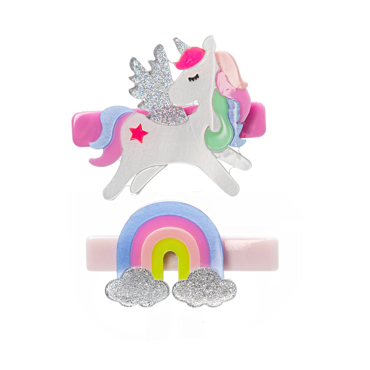 Lilies & Roses Unicorn Pastel Rainbow Hair Clips