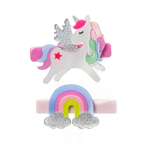 Lilies & Roses Unicorn Pastel Rainbow Hair Clips