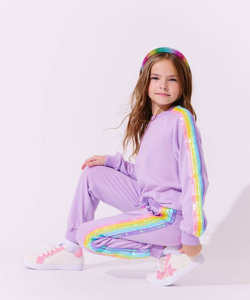 Lavender Rainbow Sequin Set
