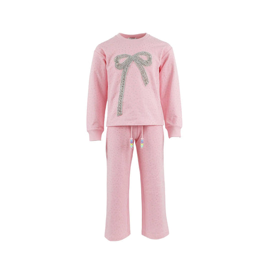 Lola and the Boys Pink Sparkle Bow Charm Pant Set