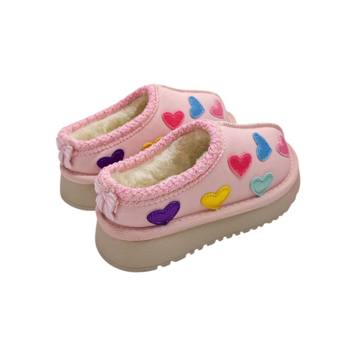 Lola and the Boys Candy Heart Sherpa Booties