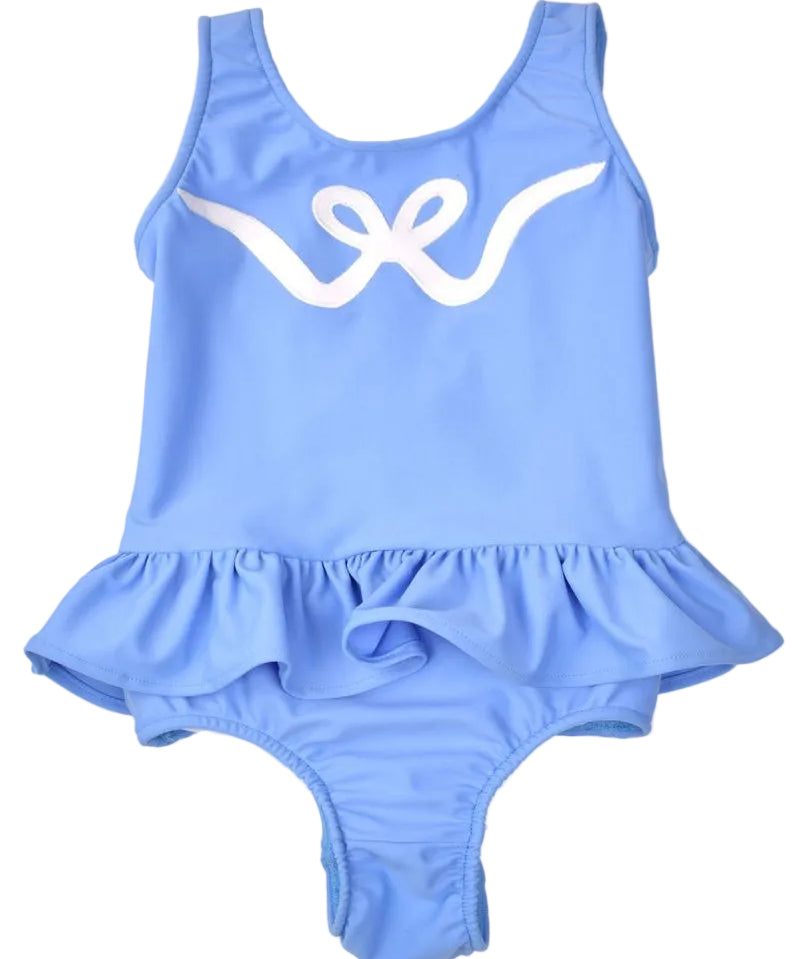 Funtasia Too Bow Applique Ruffle Swimsuit