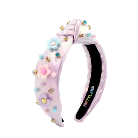 Poppyland Pastel Shimmer Flower Knot Headband