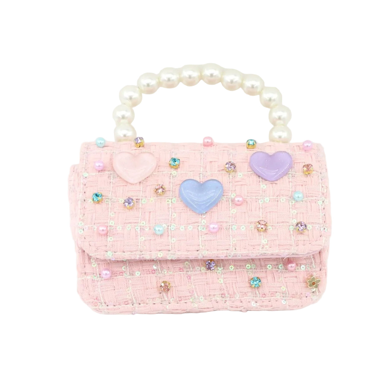 Poppyland Pastel Hearts Tweed Purse