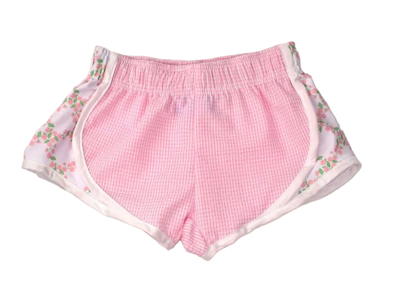  Funtasia Too Athletic Shorts - Pink Check With Trellis Sides