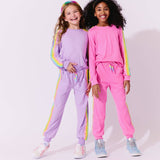 Lola and the Boys Pink Rainbow Sequin Set