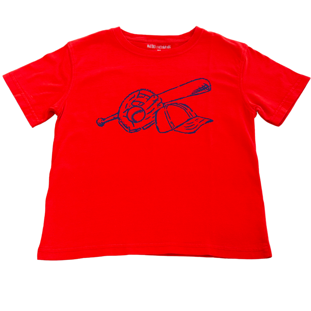 Red and Navy Baseball T-Shirt