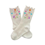 Three Wildflower Designs Multi-Color Gem High Socks 