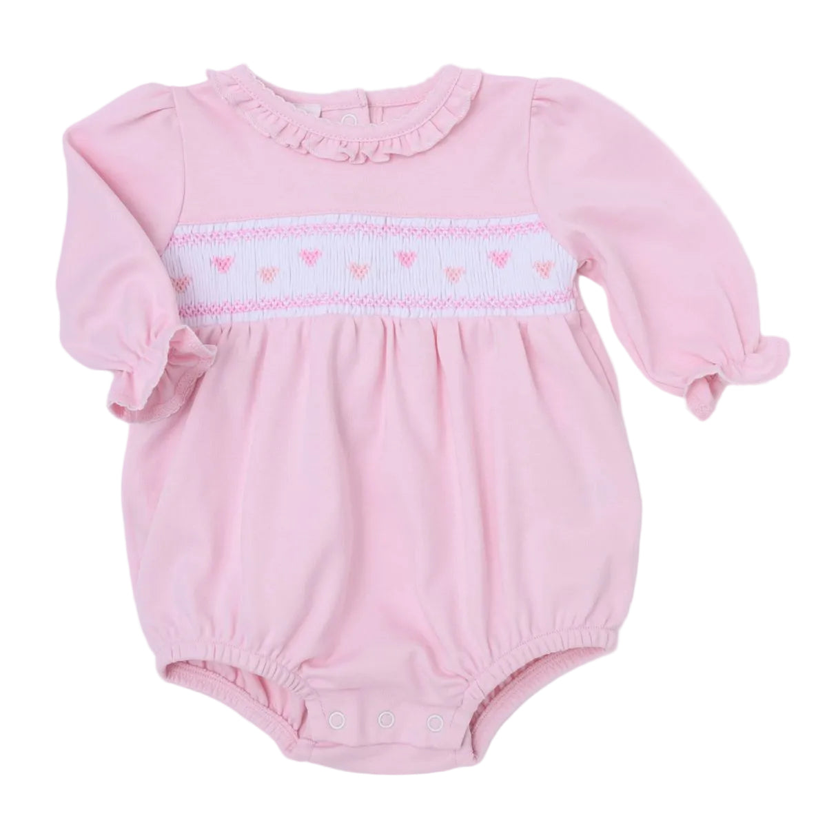 Magnolia Baby Valentine's Classics Smocked Bubble- Pink