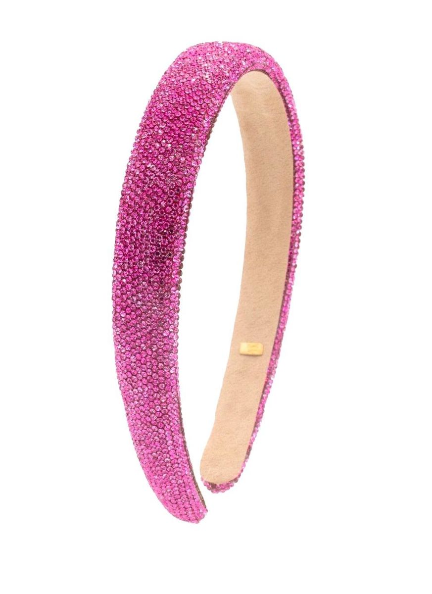 Thin Crystal Headband - Fuschia