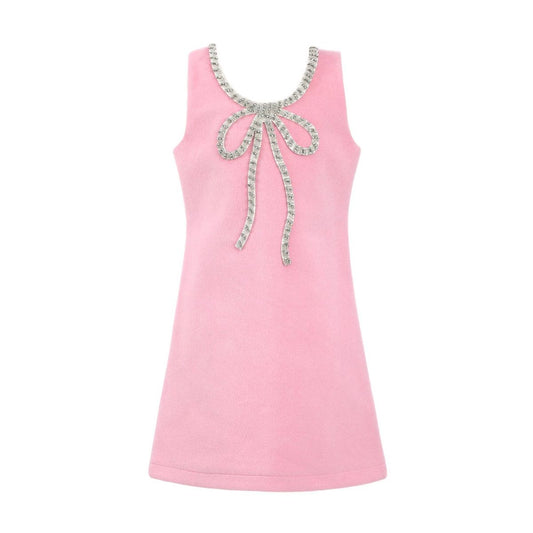 Lola and the Boys Pink Velvet Bow Princess Dress