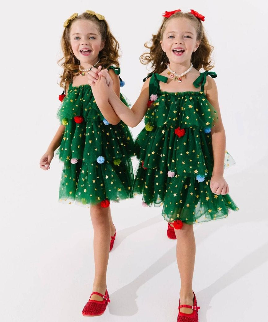 Lola and the Boys Christmas Starry Tulle Dress