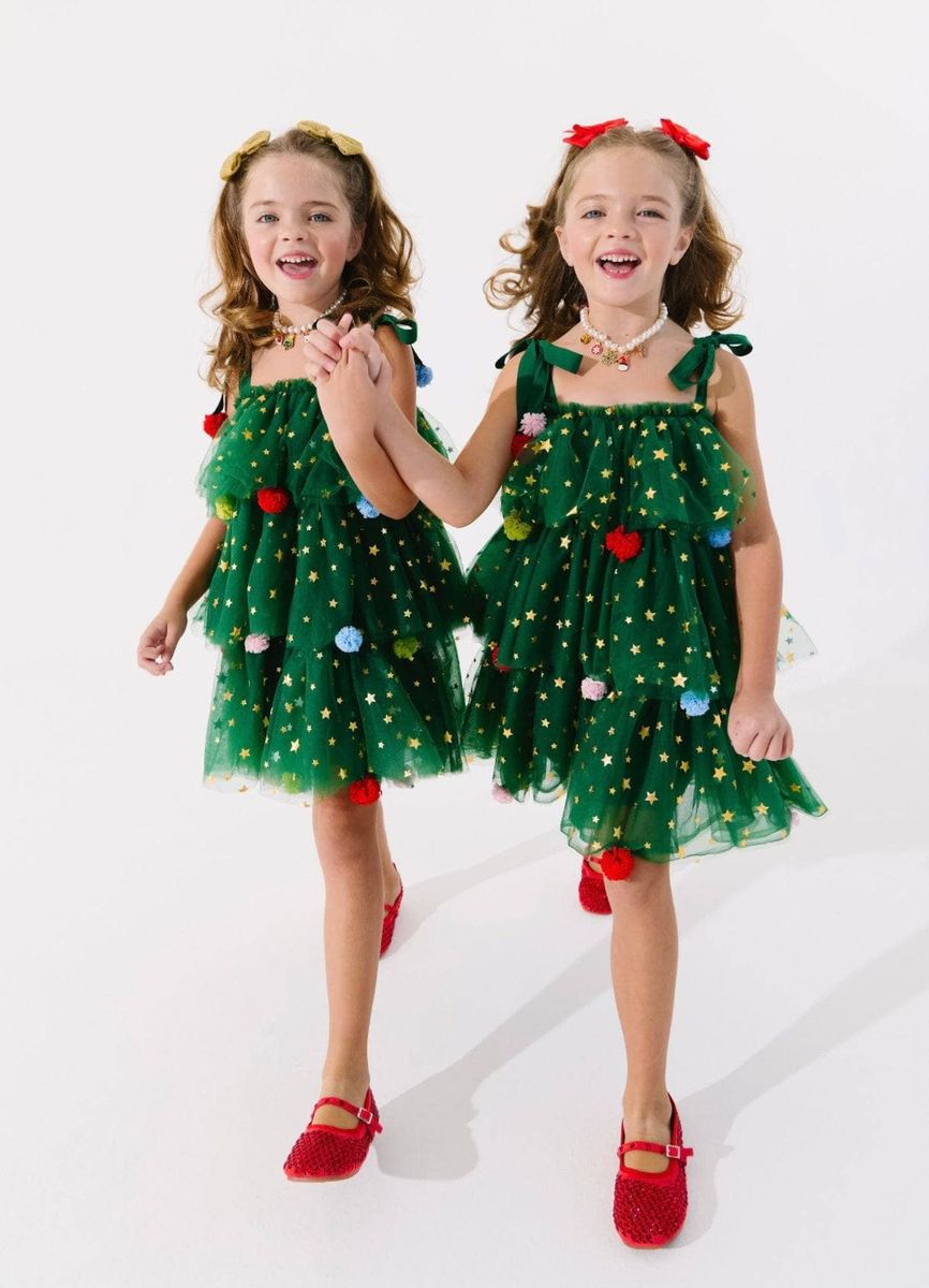 Lola and the Boys Christmas Starry Tulle Dress
