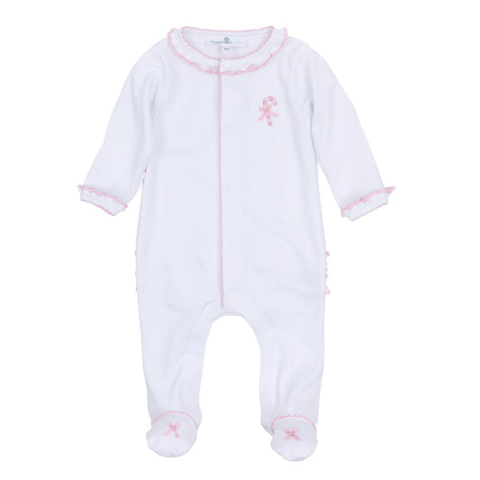 Magnolia Baby Sweet Peppermint Embroidered Ruffle Footie