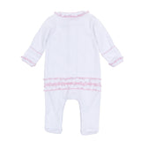 Sweet Peppermint Embroidered Ruffle Footie
