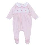Magnolia Baby Sweet Peppermint Smocked Collared Footie