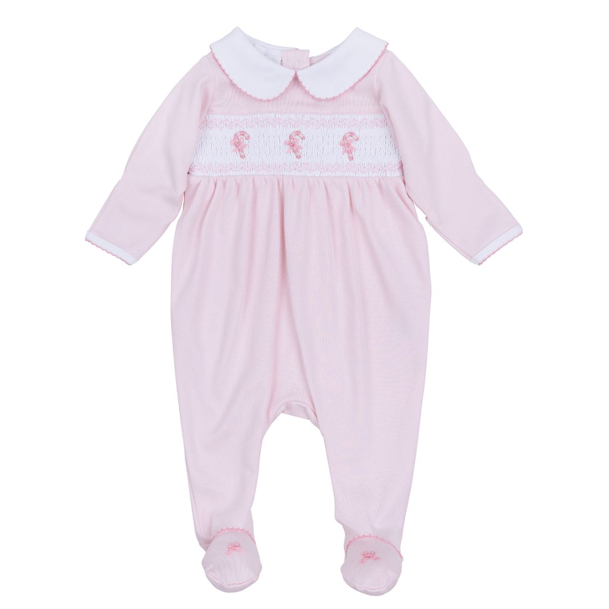 Magnolia Baby Sweet Peppermint Smocked Collared Footie