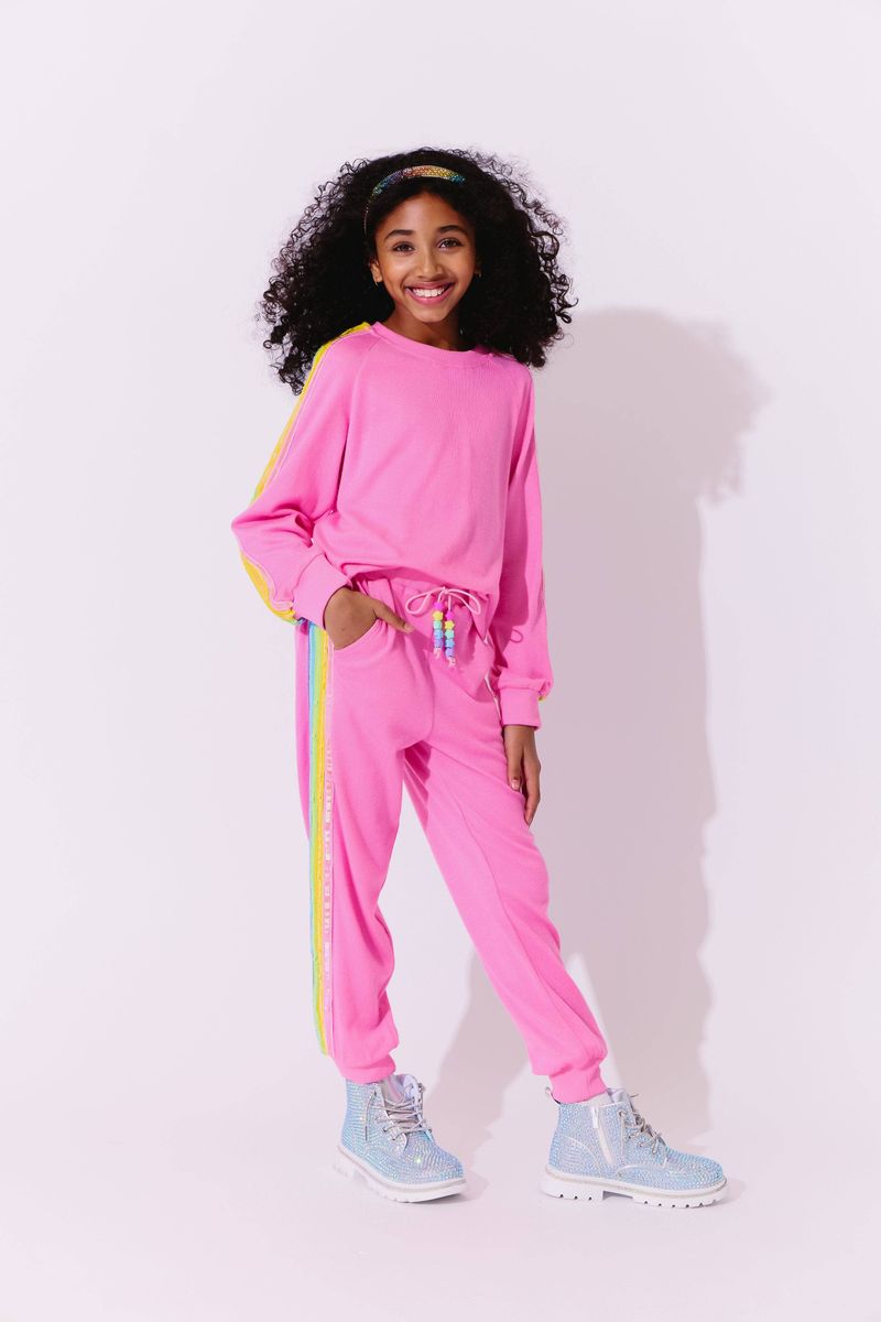 Lola and the Boys Pink Rainbow Sequin Set