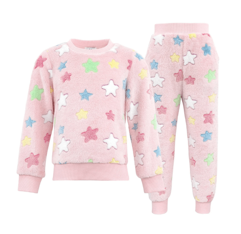 Lola and the Boys Pink Stars Fuzzy Set