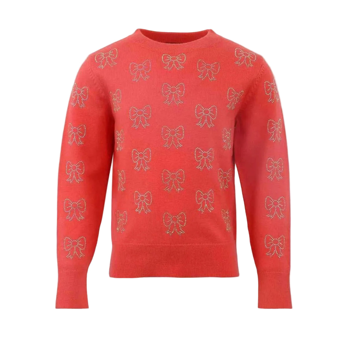 Lola and the Boys Ruby Crystal Bows Sweater