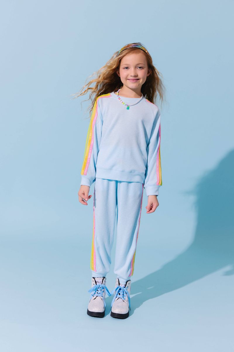 Lola and the Boys Blue Rainbow Sequin Set