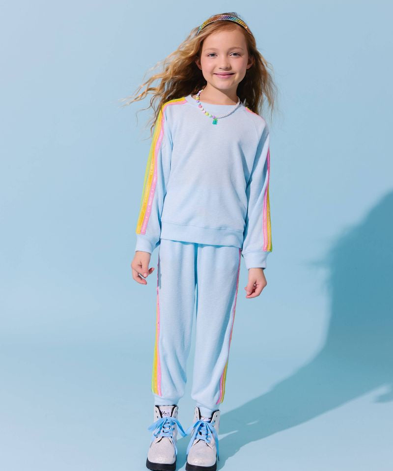 Lola and the Boys Blue Rainbow Sequin Set