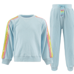 Lola and the Boys Blue Rainbow Sequin Set