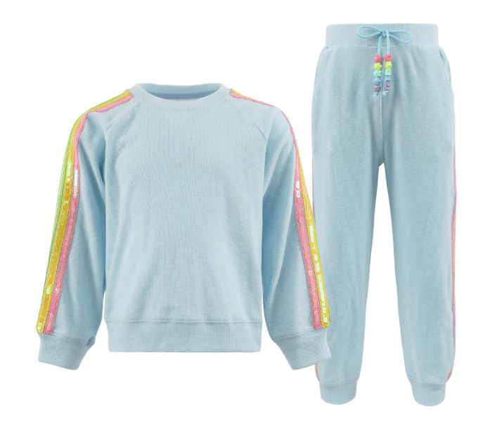 Lola and the Boys Blue Rainbow Sequin Set