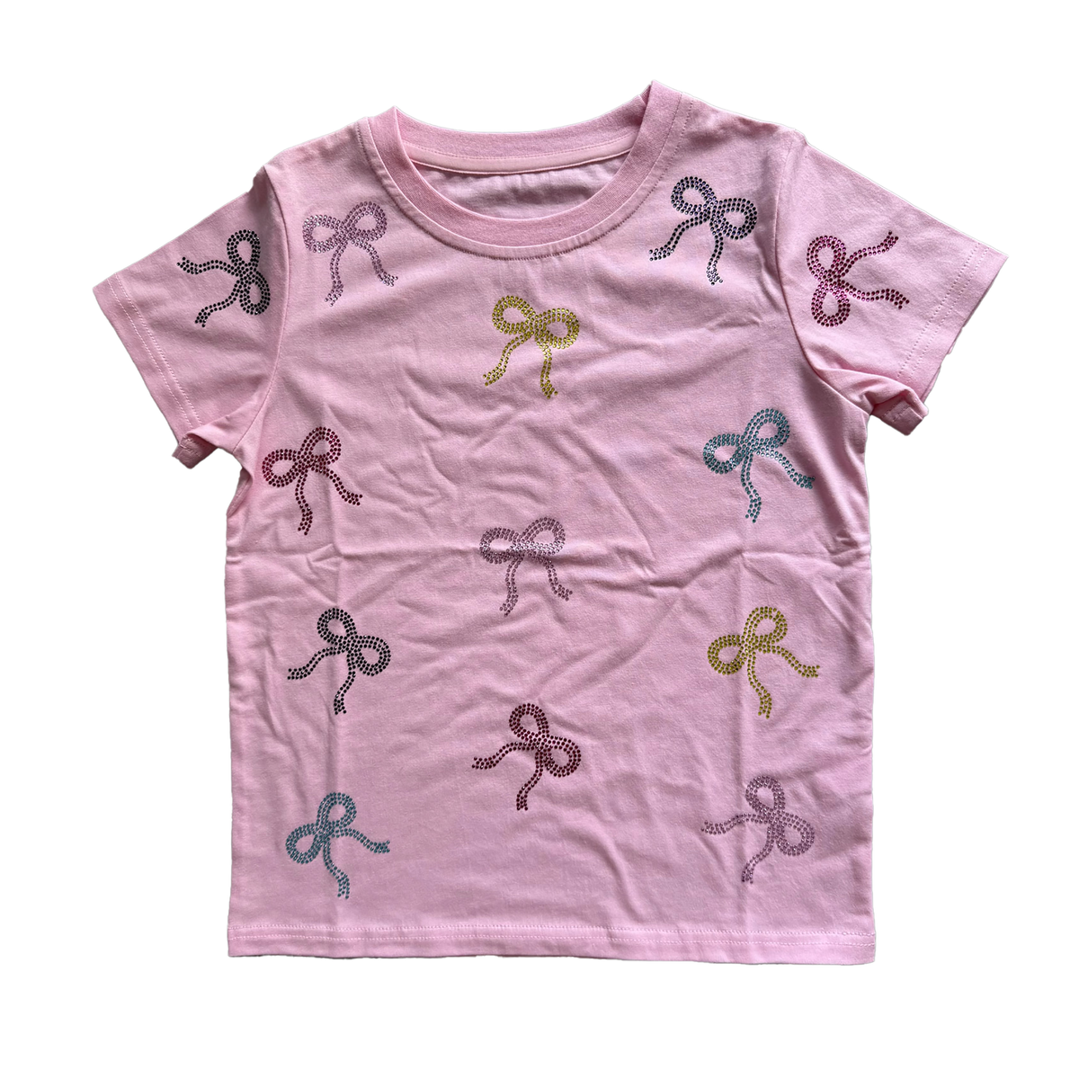 Tweenstyle by Stoopher Sequin Bows Short Sleeve Tee