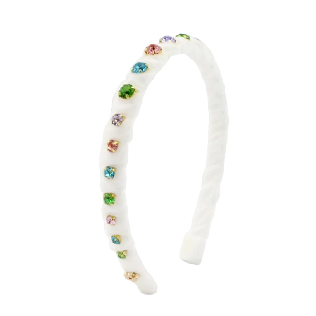 Poppyland White Velvet Stones Headband