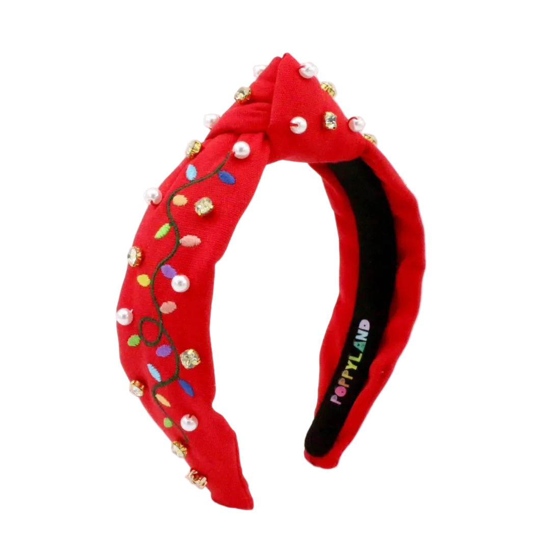 Poppyland Christmas Lights Knot Headband