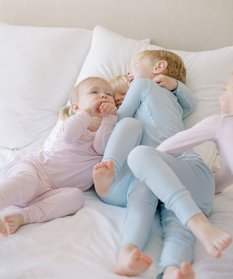 Dusty Blue Mini Stripe Pajama Set