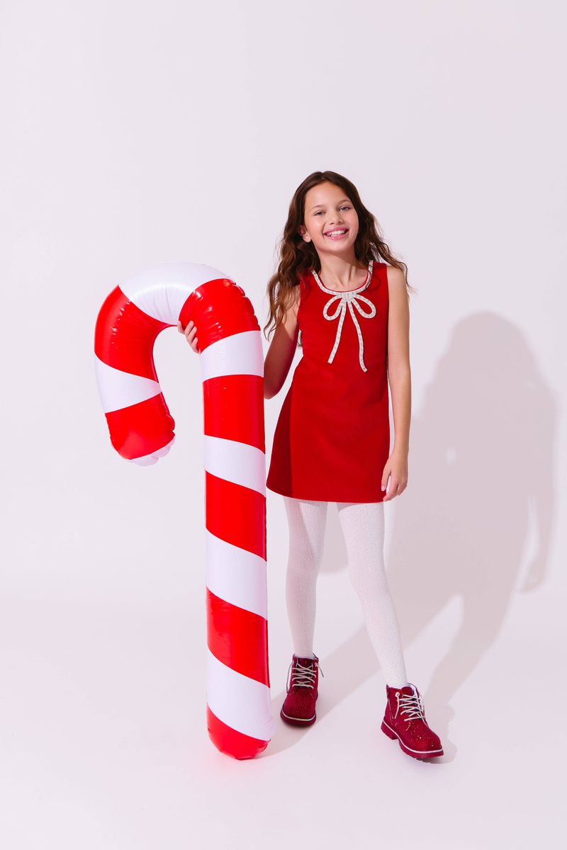 Lola and the Boys Red Velvet Bow Princess Dress
