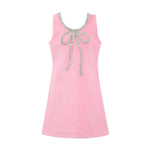 Lola and the Boys Pink Velvet Bow Princess Dress