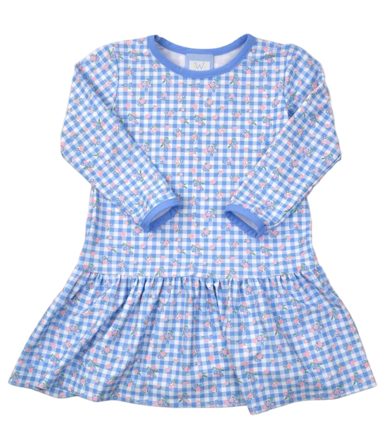 Funtasia Too Checks and Flowers Long Sleeve Dress