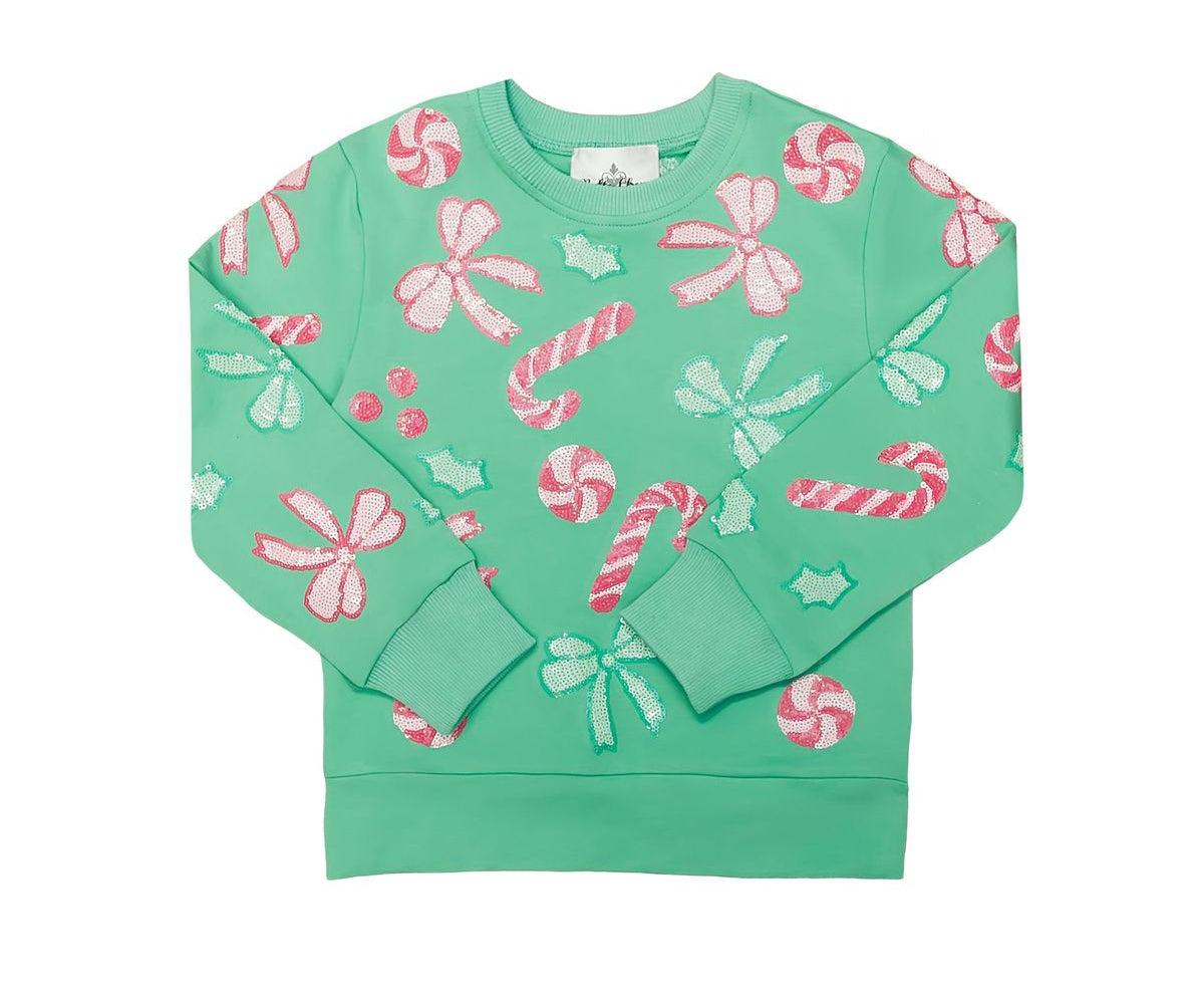 Belle Cher Candy Canes and Bows Sweatshirt