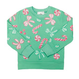 Belle Cher Candy Canes and Bows Sweatshirt