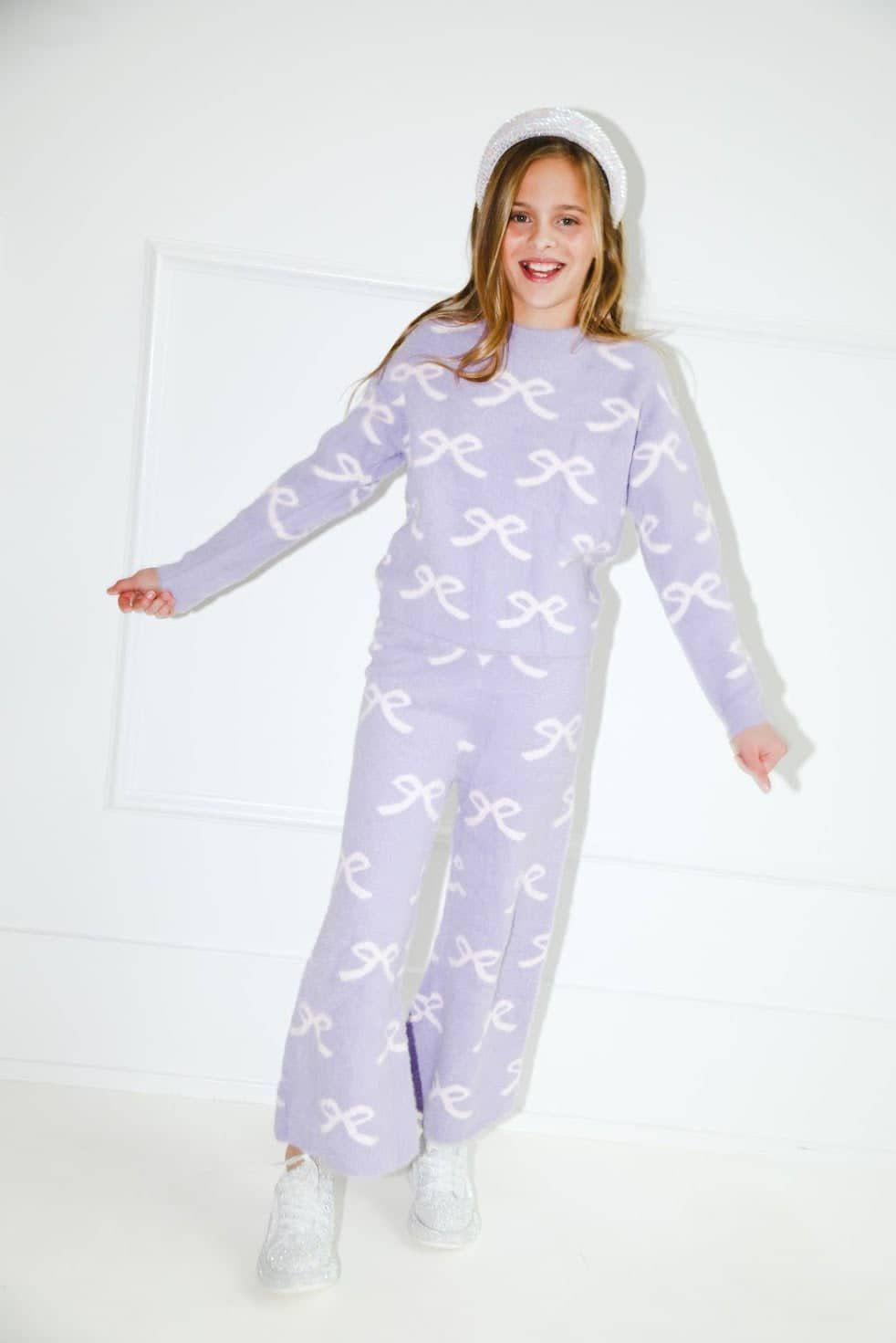 Lola and the Boys Lavender Pretty In Bows Fuzzy Set