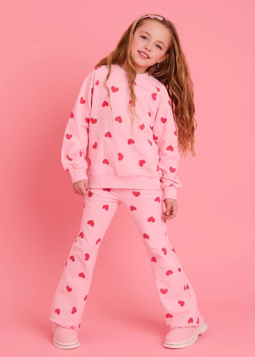 Lola and the Boys Pink Sparkle Sweetheart Lounge Set