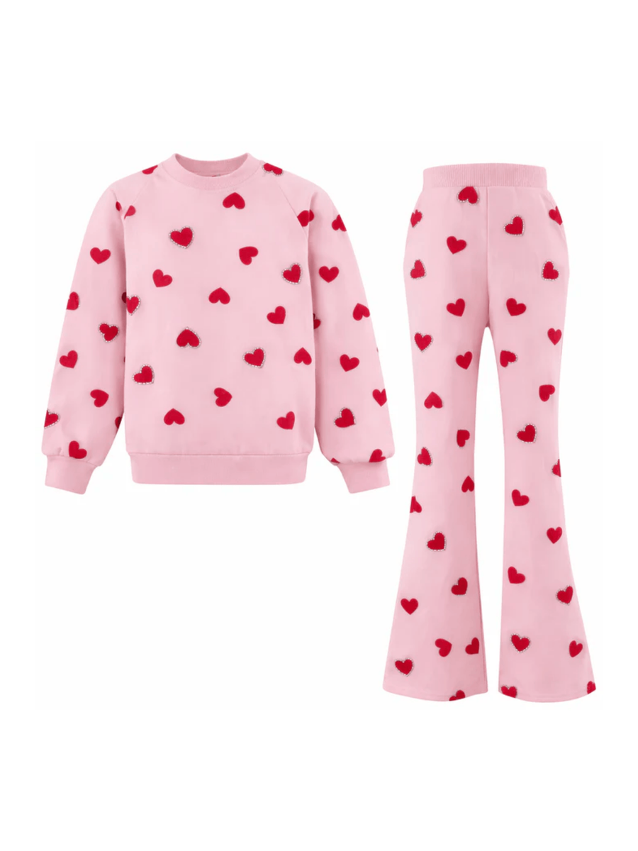 Lola and the Boys Pink Sparkle Sweetheart Lounge Set