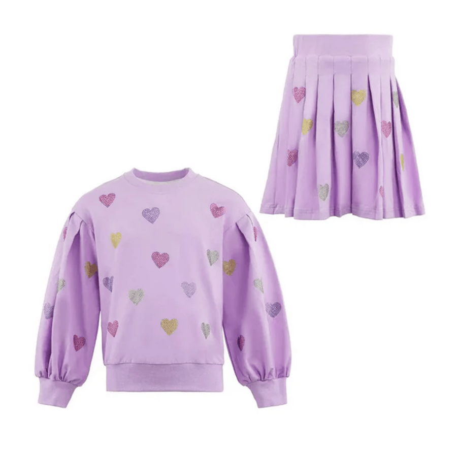 Lola and the Boys Lavender Sparkle Hearts Set