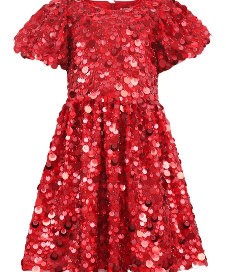 Lola and the Boys Red Sweet Shimmer Party Dress
