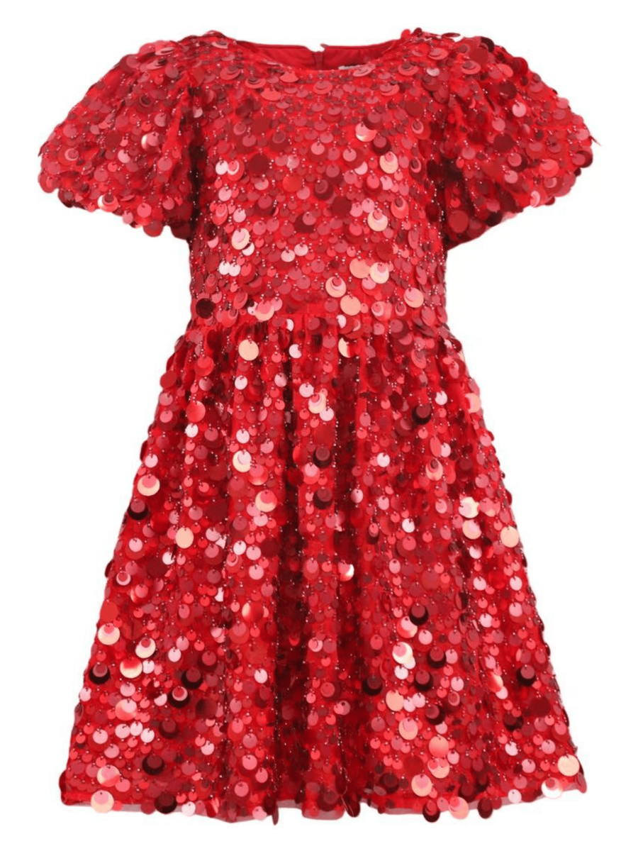 Lola and the Boys Red Sweet Shimmer Party Dress