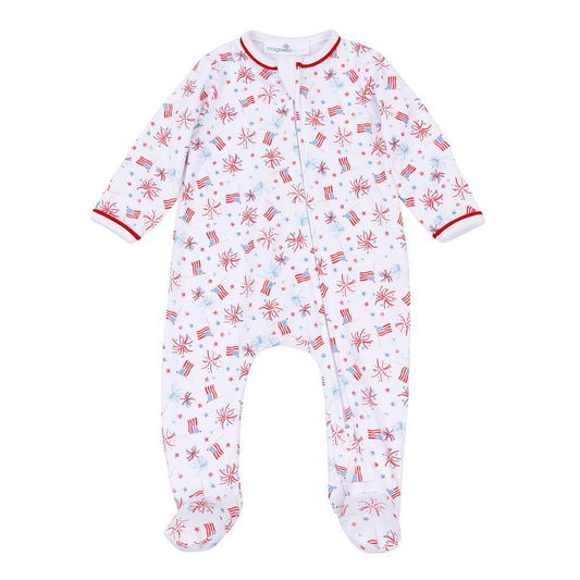 A Sparkly Fourth Printed Zipper Footie