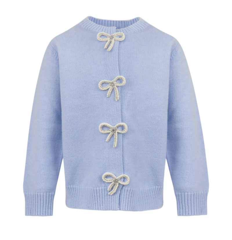 Lola and the Boys Azure Crystal Bow Cardigan