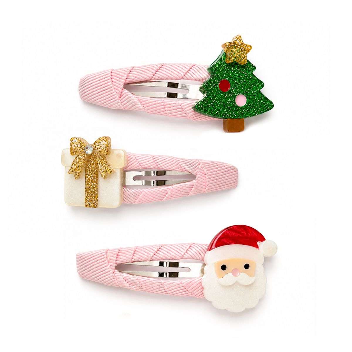 Lilies & Roses Tree, Gift and Santa Hair Clips