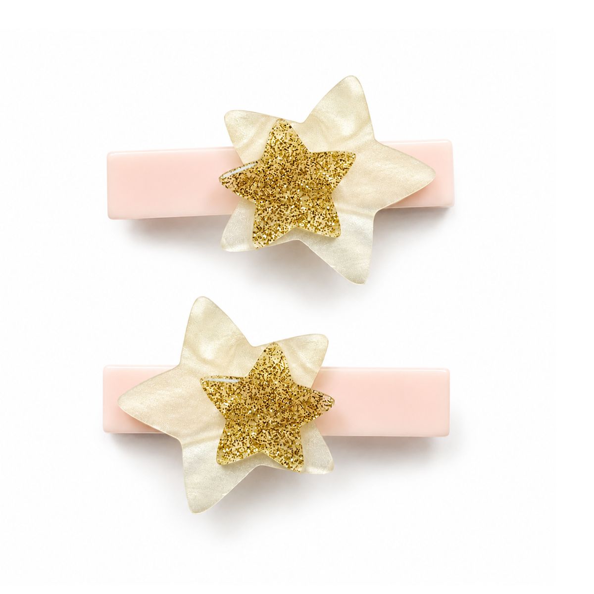 Lilies & Roses Pearl Glitter Stars Hair Clips